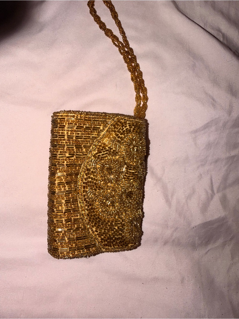 Bijoux Terner Gold Beaded Evening Wristlet
